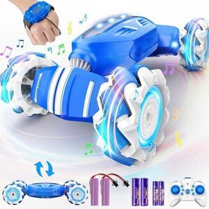 Remote Control Car RC Car, Gesture Sensing RC Stunt Car Boys Toys for 6-8 Blue
